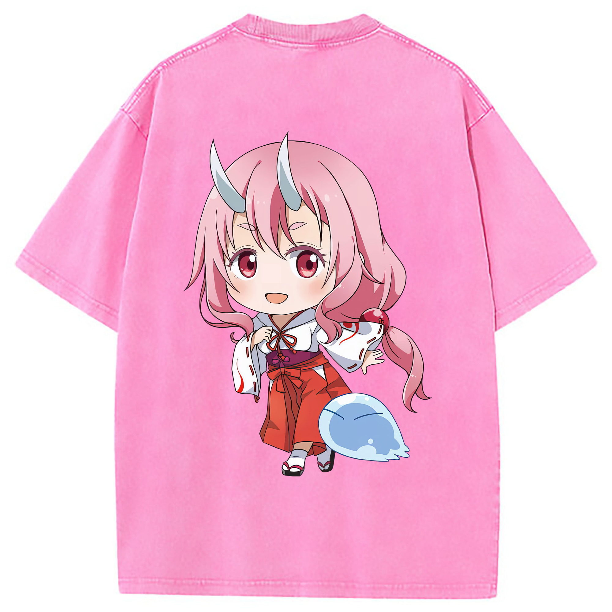 （画像用） 転スラ Regarding Reincarnated to Slime 綿100% ヴィンテージ風 半袖Tシャツ（背面プリント）